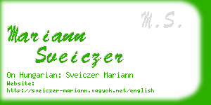 mariann sveiczer business card